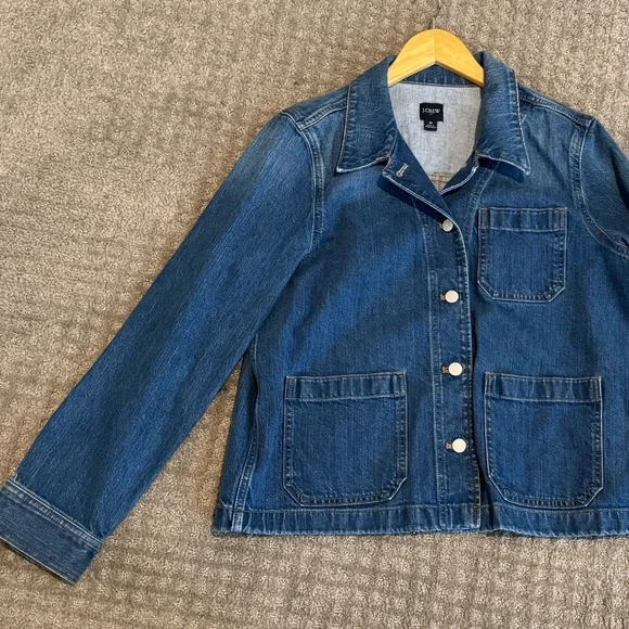 J. Crew Denim Oversize Chore Jean Utility Jacket with Pockets Size M - Picture 5 of 8